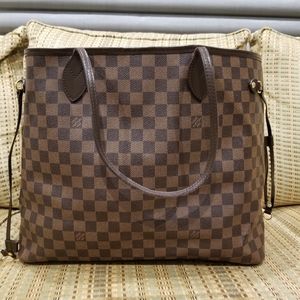 Louis Vuitton Damier Ebene Neverfull MM Tote with dust bag.